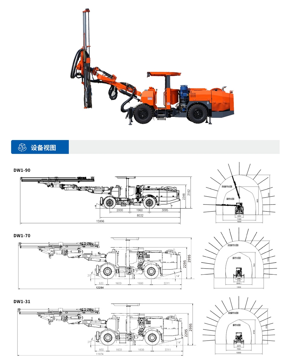 礦用液壓掘進(jìn)鉆車(chē)設備視圖