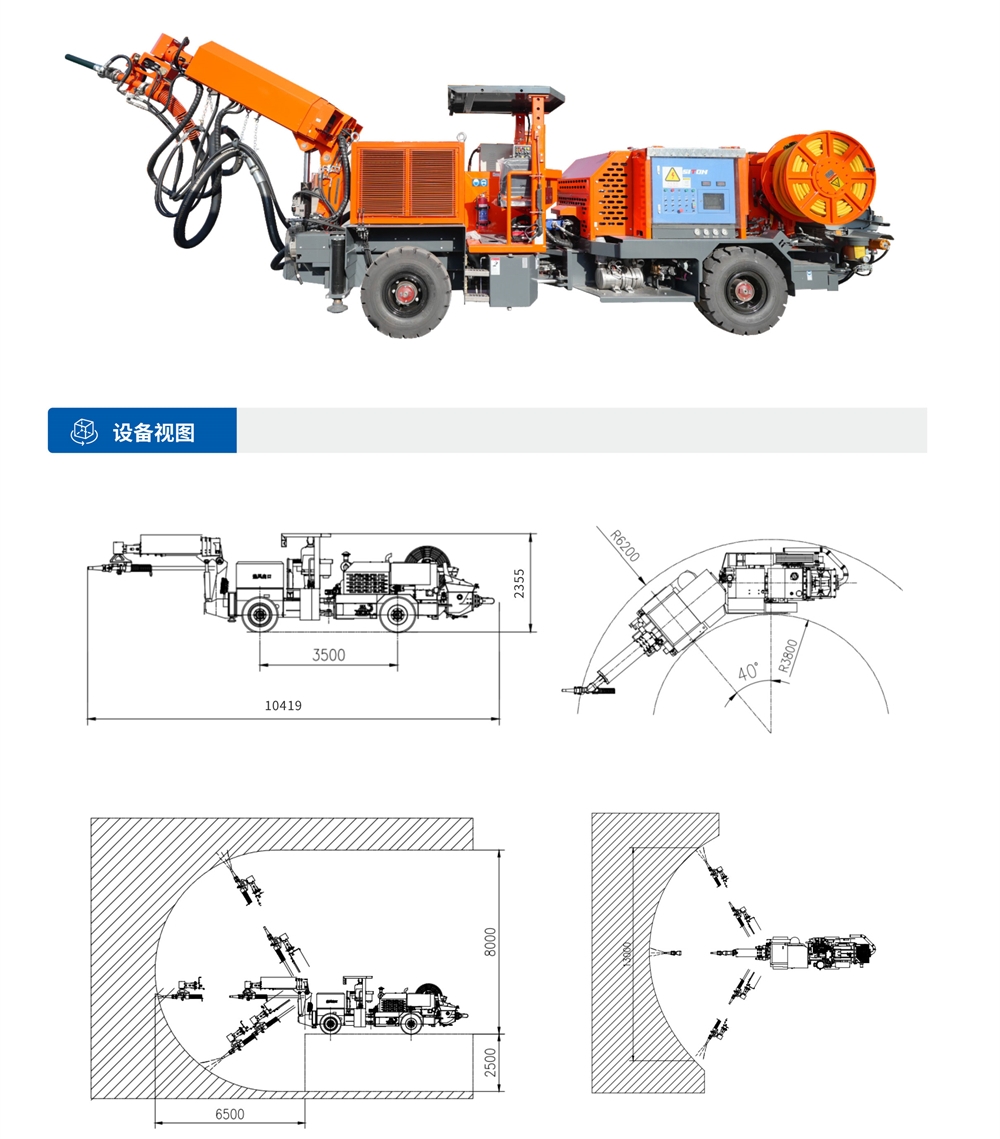 HP4礦用混凝土噴射車(chē)設備視圖